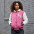 Pink White Varsity Jackets Wool Leather