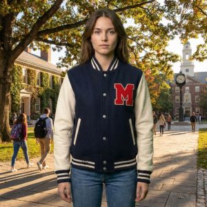 Varsity Jacket Ladies Cropped Varsity Jacket Ladies Cropped