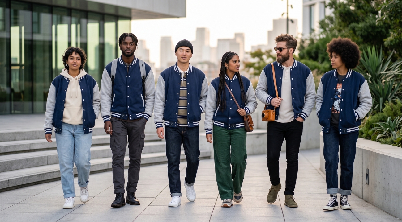 Cotton Fleece Varsity Jackets For Unisex