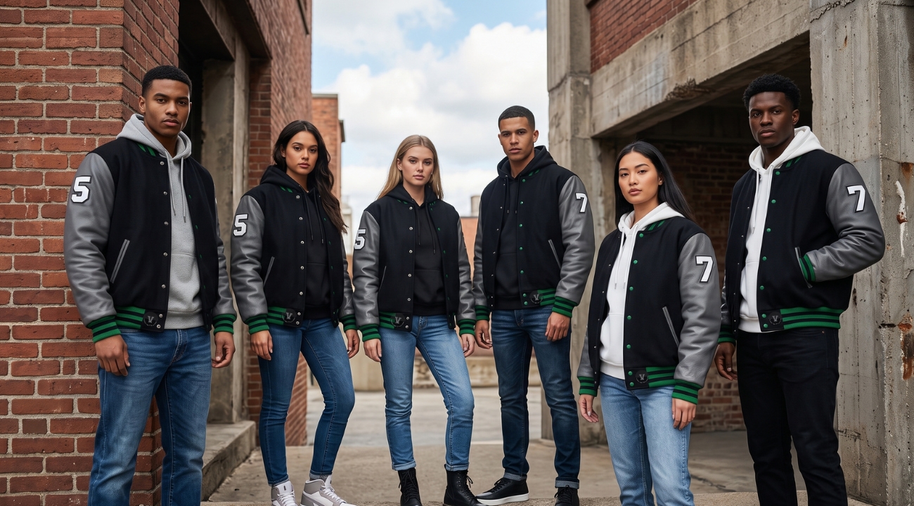 Varsity Jackets Wool Body Leather Sleeve
