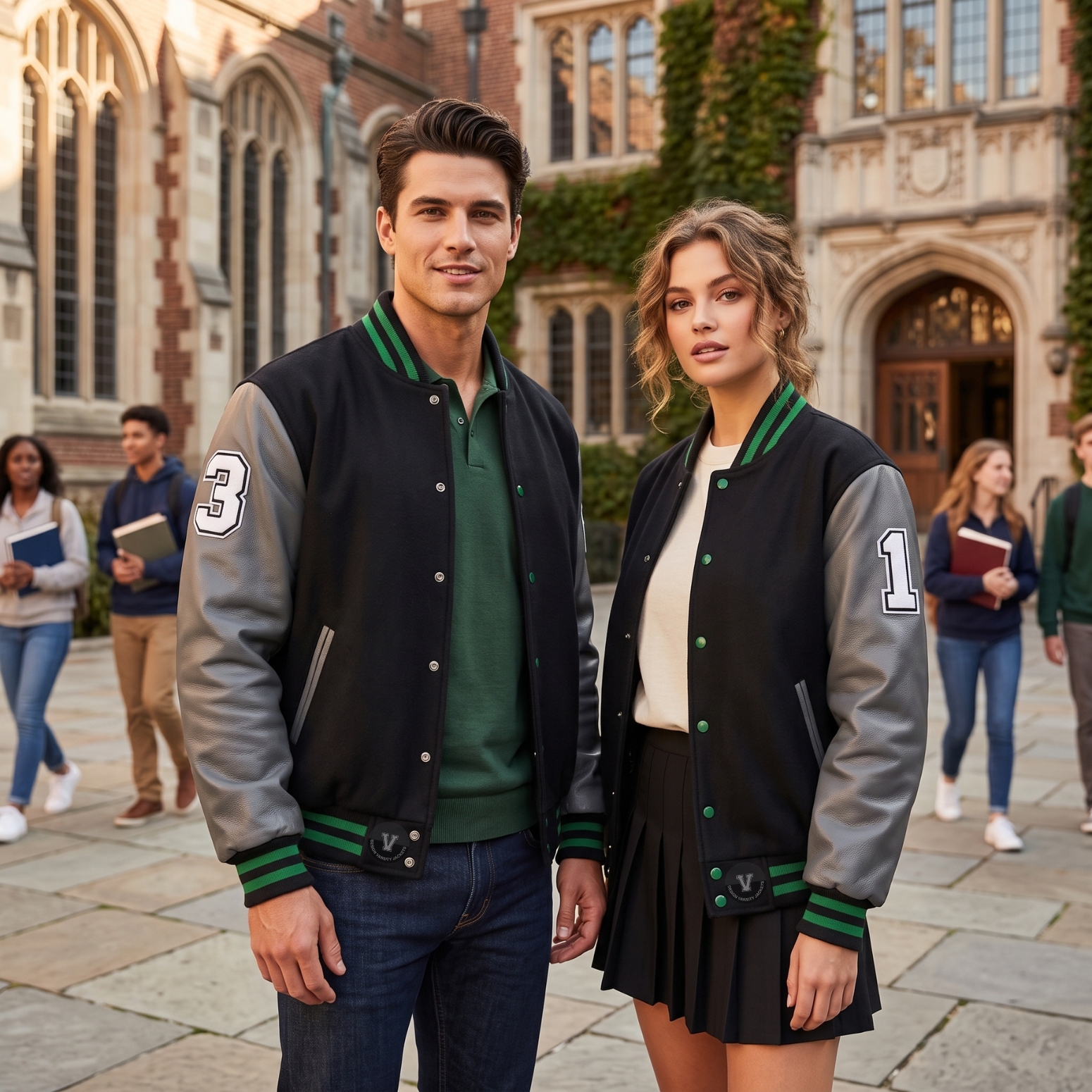Varsity Jackets Wool Body Leather Sleeve