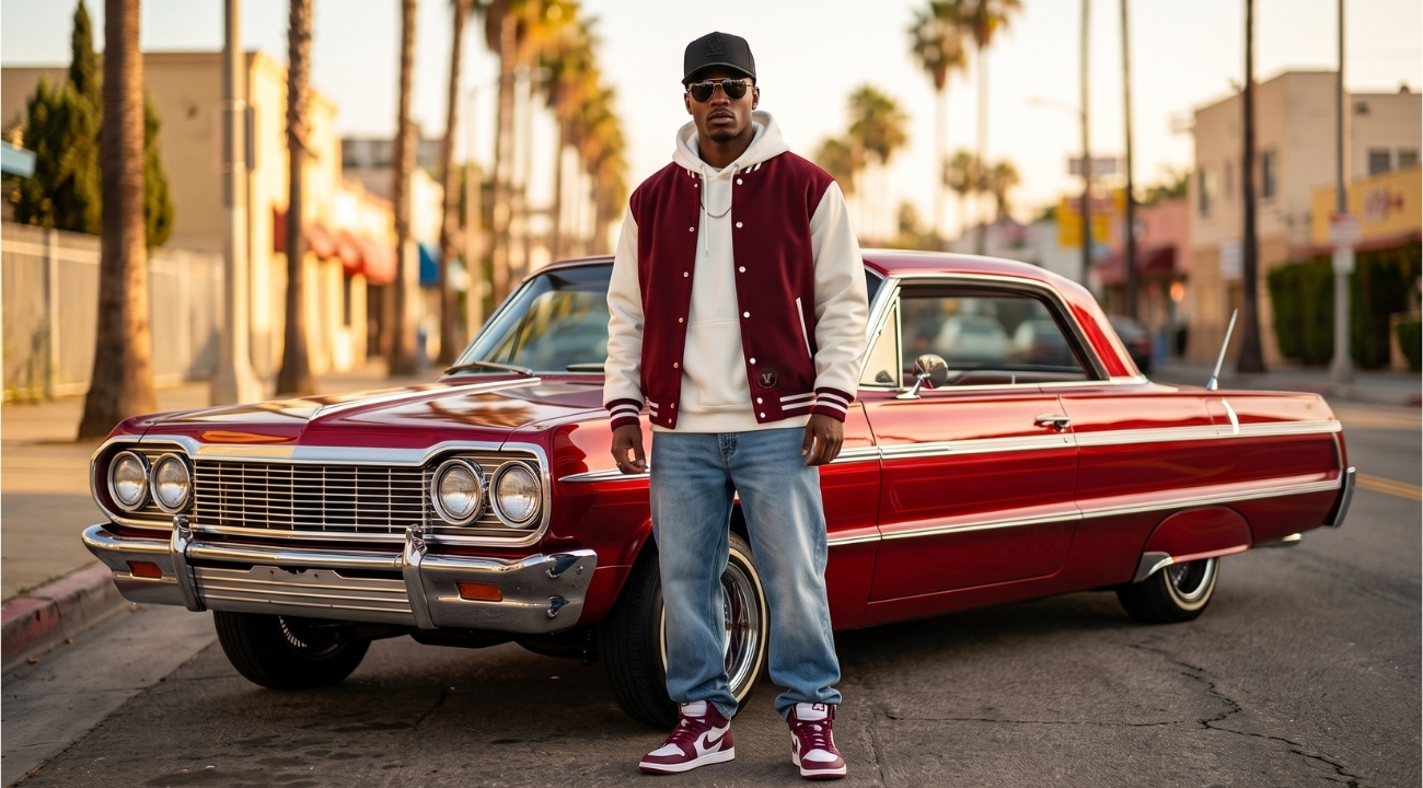 Varsity Jackets in Los Angeles Hip Hop Outfits