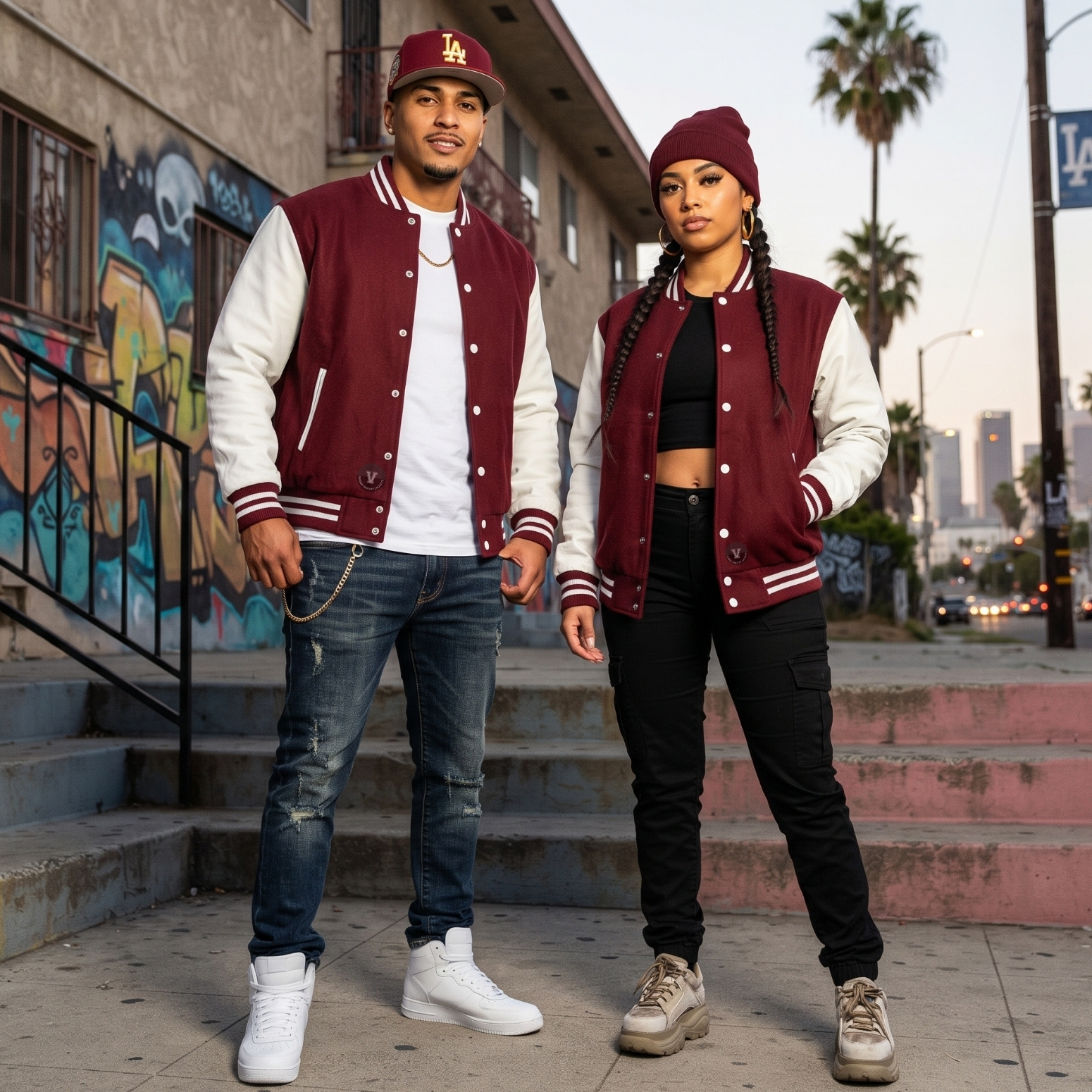 Varsity Jackets in Los Angeles Hip Hop Outfits