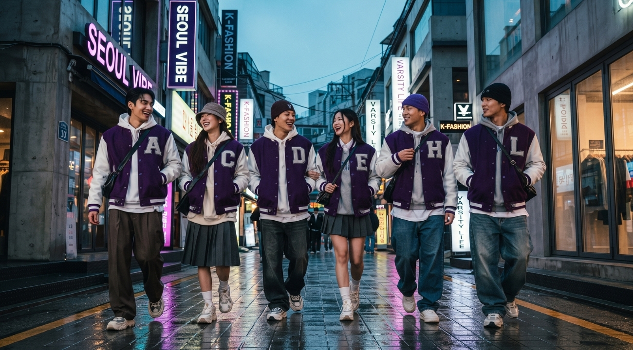 Varsity Jackets in Seoul K-Fashion Trends