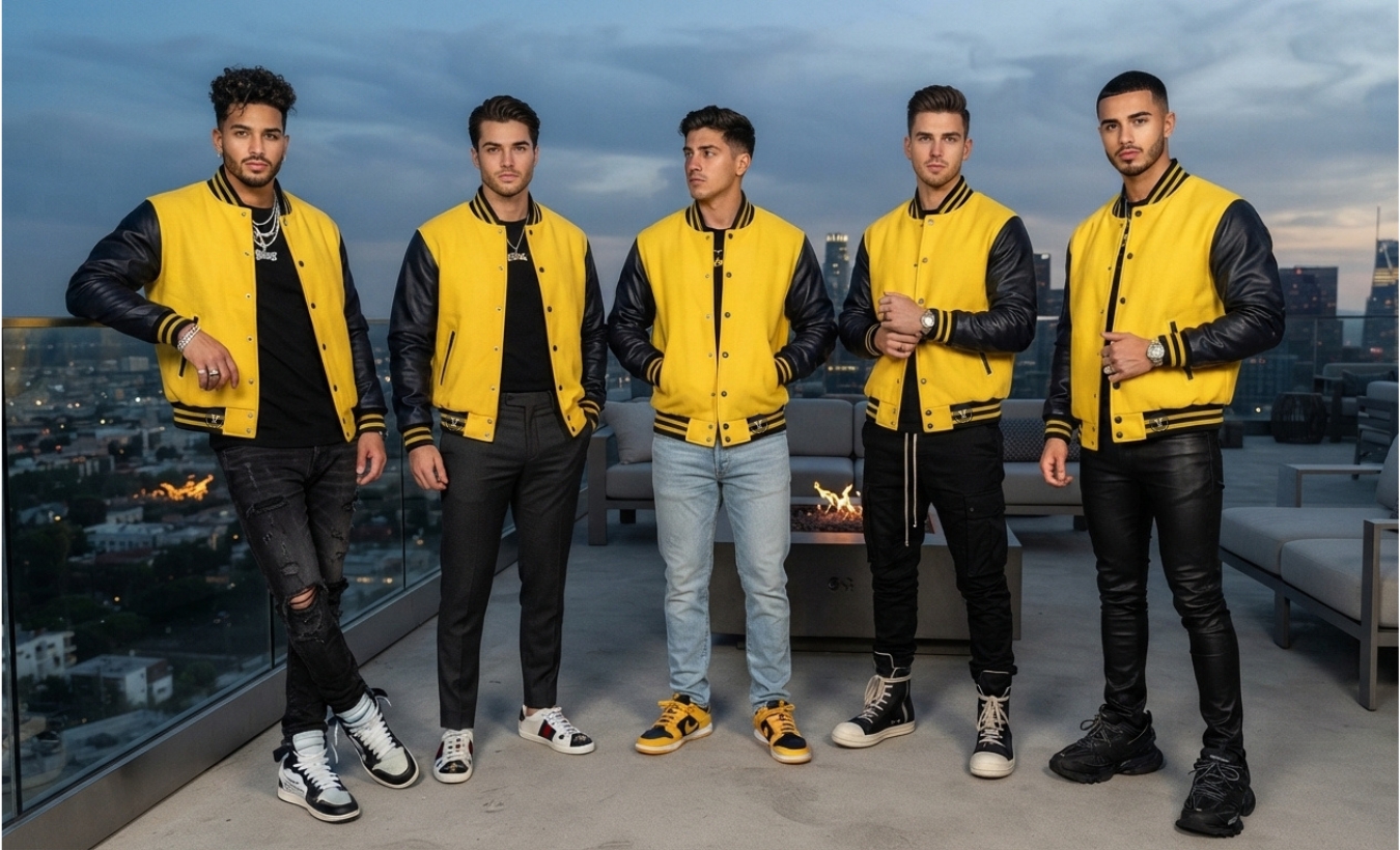 Men varsity jackets with Sneakers