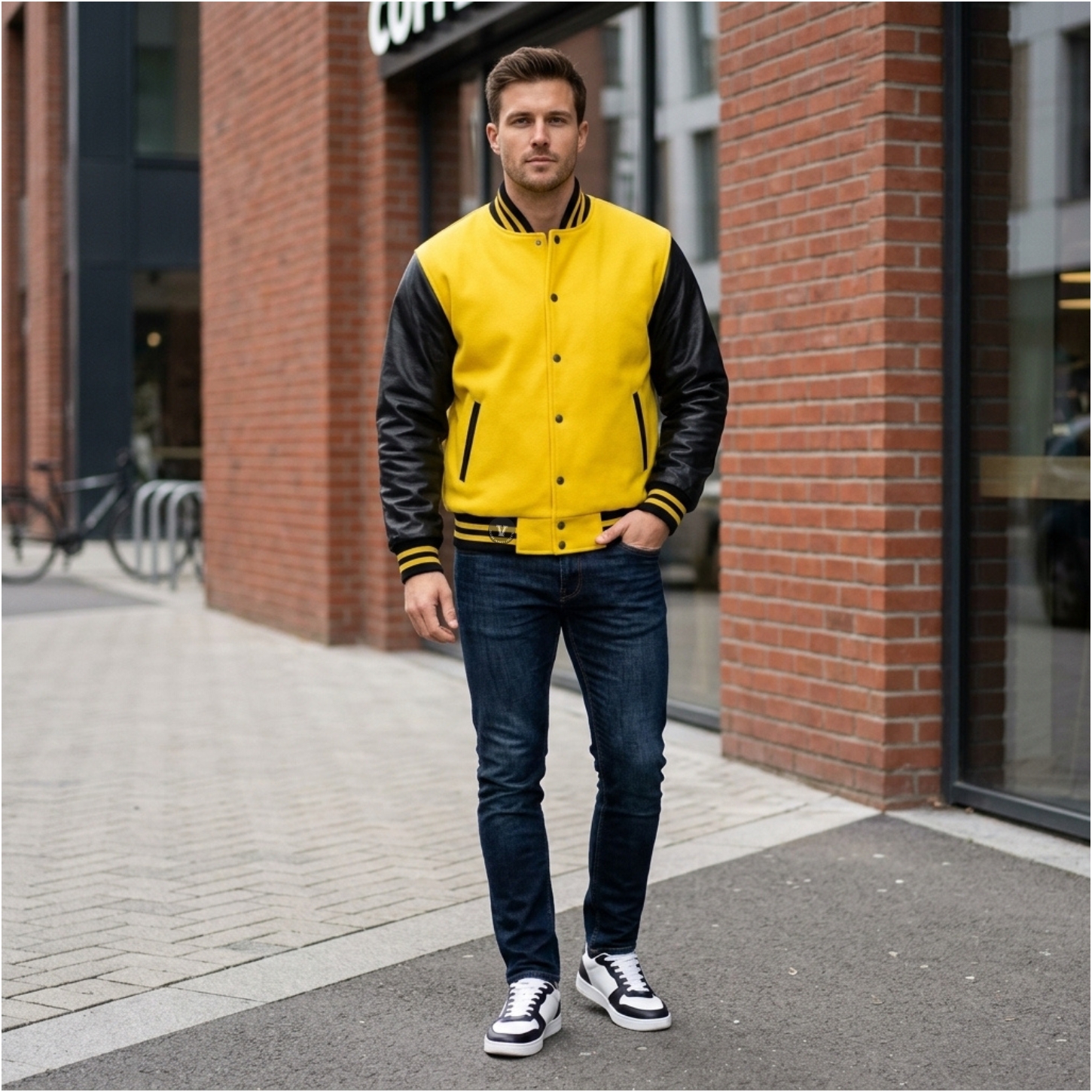 Men varsity jackets with Sneakers