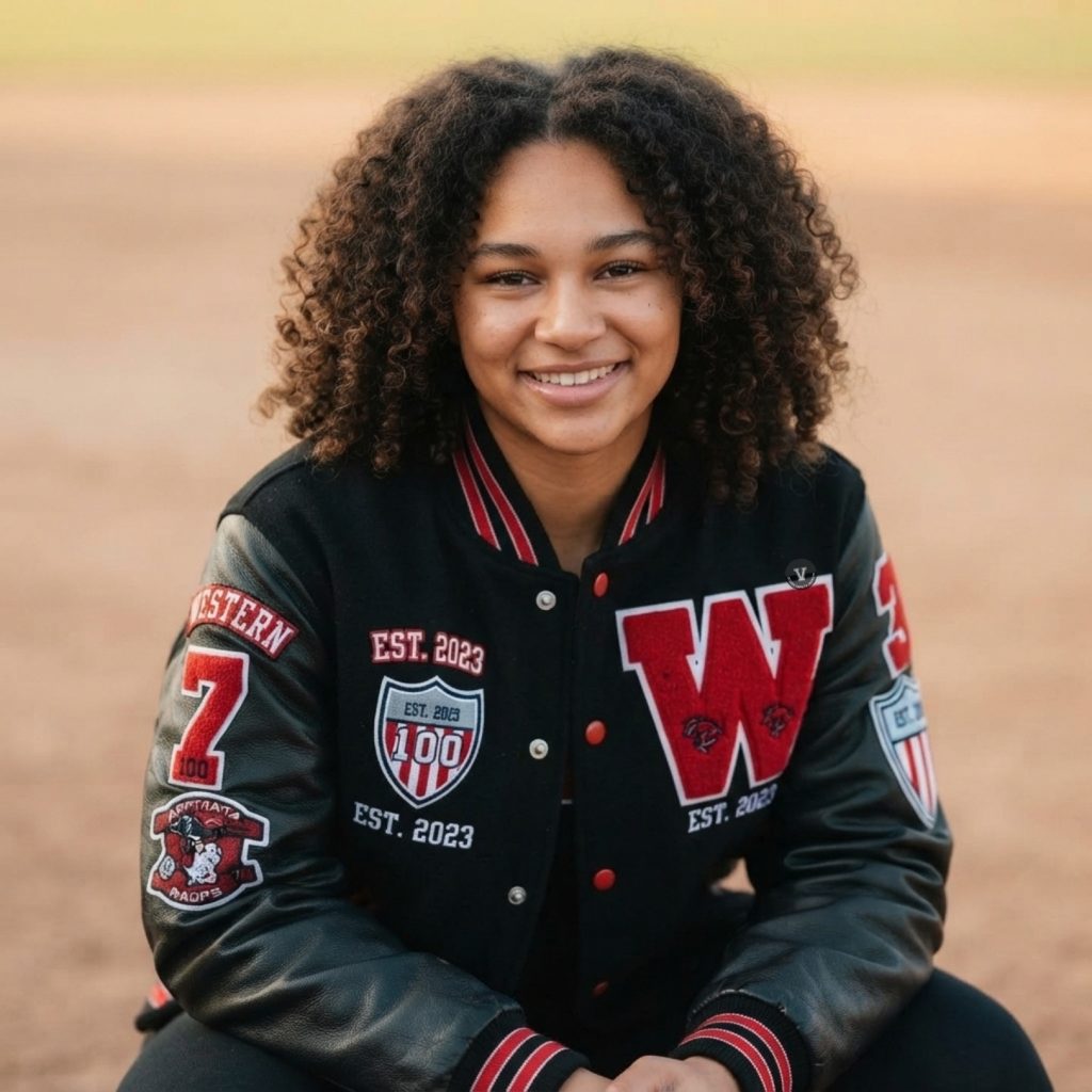 Red and Black Baseball Jackets for Women