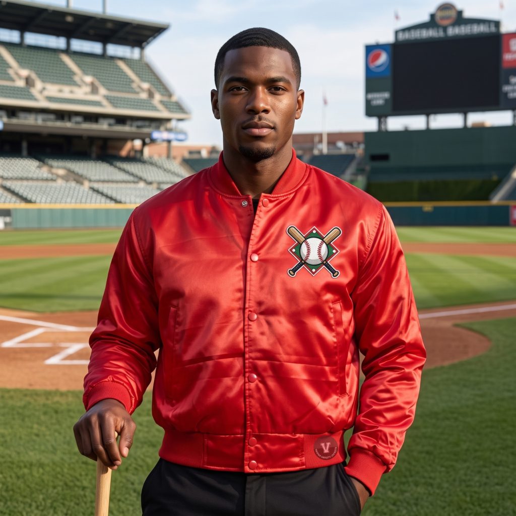 baseball jackets with satin finish